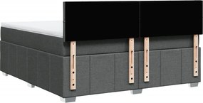 vidaXL Κρεβάτι Boxspring με Στρώμα Σκούρο Γκρι 180x200 εκ Υφασμάτιν