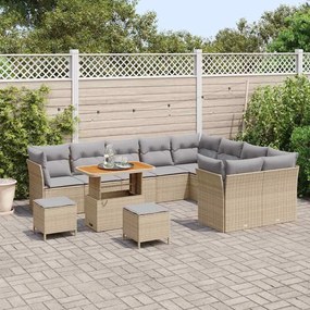 vidaXL Σετ Καναπέ Κήπου 12 pcs Μπεζ συνθετικό ρατάν