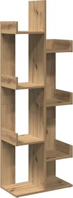vidaXL Βιβλιοθήκη Αρτισιανή Δρυς 48x25,5x140 εκ. Επεξεργ. Ξύλο