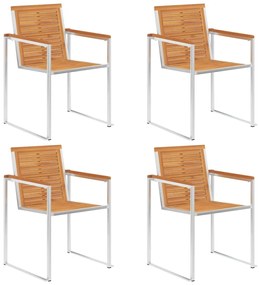 vidaXL Καρέκλες Κήπου 4 τεμ. από Μασίφ Ξύλο Ακακίας με Μαξιλάρια