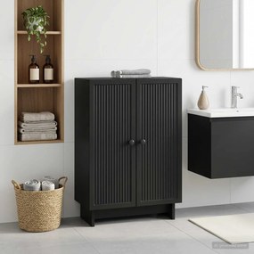 vidaXL Ντουλάπι Αποθήκευσης Μπάνιου EDE Μαύρο 59,5 x 31 x 80 εκ