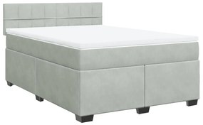 ΚΡΕΒΑΤΙ BOXSPRING ΜΕ ΣΤΡΩΜΑ ΑΝΟΙΧΤΟ ΓΚΡΙ 140X190 ΕΚ. ΒΕΛΟΥΔΙΝΟ 3288606