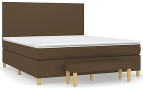 vidaXL Κρεβάτι Boxspring με Στρώμα Σκούρο Καφέ 160x200 εκ Υφασμάτινο