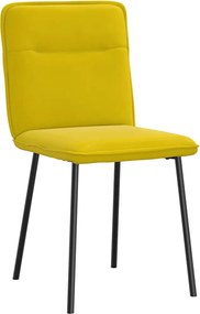 vidaXL Καρέκλες Τραπεζαρίας 2 τεμ. Κίτρινες Βελούδινες