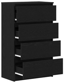 vidaXL Συρταριέρα Μαύρο Δρυς 60 x 35 x 98,5 εκ. από Επεξεργασμένο Ξύλο