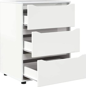 vidaXL Ντουλάπι αποθήκευσης Υψηλής γυαλάδας λευκό 60 x 48 x 81 εκ