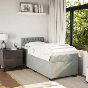 ΚΡΕΒΑΤΙ BOXSPRING ΜΕ ΣΤΡΩΜΑ ΑΝΟΙΧΤΟ ΓΚΡΙ 90X190 ΕΚ. ΒΕΛΟΥΔΙΝΟ 3288492