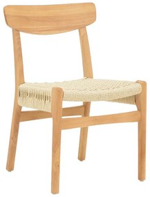 Eaprine chair natural rope-rubberwood 49x53x77cm 49x53x77 εκ.