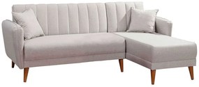 Καναπές - Κρεβάτι Γωνιακός (Δεξιά Γωνία) Aqua 867UNQ1430 225x150x85cm Cream