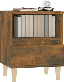 vidaXL Κομοδίνα 2 τεμ. Καπνιστή Δρυς 40 x 35 x 50 εκ.
