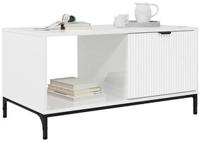 vidaXL Τραπεζάκι σαλονιού Γυαλιστερό λευκό 90 x 49 x 46 εκ.