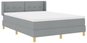 vidaXL Ανοιχτό γκρι κρεβάτι με στρώμα 140x190 εκ ύφασμα