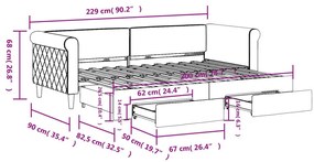 Καναπές Κρεβάτι Συρόμενος Κίτρινο 80x200εκ. Βελούδινος Συρτάρια - Κίτρινο