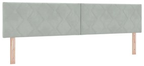 vidaXL LED Κεφαλάρι με φώτα λωρίδας LED Ανοιχτό γκρι 200 cm Βελούδο