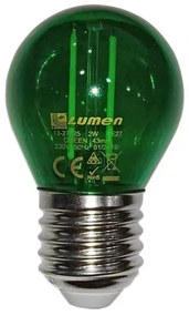 Λαμπτήρας LED E27 COG 2W Σφαιρική Lumen Adeleq 13-27125 Πράσινο