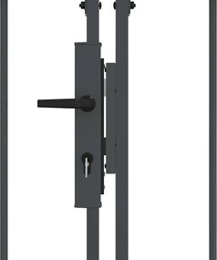 vidaXL Πύλη Κήπου με Καμπύλη Κορυφή Assen Γκρι 400 x 100 cm Ατσάλι
