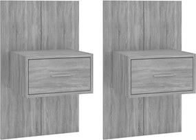 vidaXL Κομοδίνα Επιτοίχια 2 Τεμ. Γκρι Sonoma
