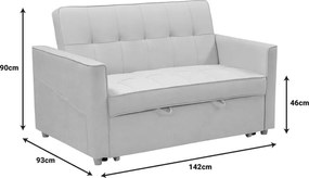 Καναπές-κρεβάτι Commit pakoworld 2θέσιος ύφασμα σε μπεζ-γκρι απόχρωση 142x93x90εκ