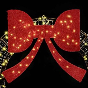 vidaXL Στεφάνι με 150 LED Θερμό λευκό 121 x 121 x 10 εκ PET