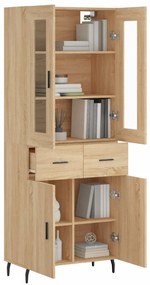 vidaXL Ντουλάπι Sonoma δρυς 69,5 x 34 x 180 εκ. από Επεξεργασμένο Ξύλο