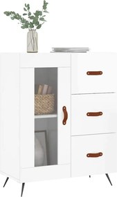 vidaXL Ντουλάπι Γυαλιστερό Λευκό 69,5x34x90 εκ. Επεξεργασμένο Ξύλο