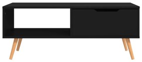 Τραπεζάκι Σαλονιού Μαύρο 100 x 49,5 x 43 εκ. από Επεξ. Ξύλο - Μαύρο