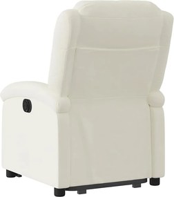 vidaXL Πολυθρόνα Ηλεκ. Ανακλινόμενη με Ανύψωση Κρεμ Βελούδο