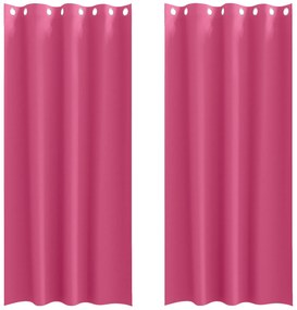 vidaXL Κουρτίνες 2 pcs Φωτεινό Ροζ 260 x 140 εκ. Πολυεστέρας