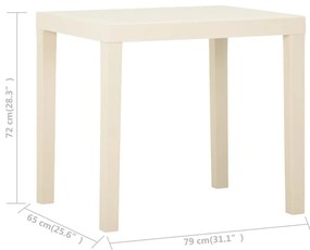 vidaXL Τραπέζι Κήπου Λευκό 79 x 65 x 72 εκ. Πλαστικό