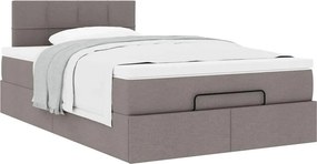 vidaXL Οθωμανικό κρεβάτι με στρώμα Taupe 120x190 cm Ύφασμα