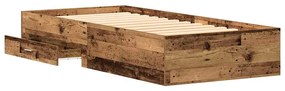 vidaXL Κρεβάτι με Συρτάρια Παλαιό ξύλο 90 x 190 cm Επεξεργασμένο ξύλο