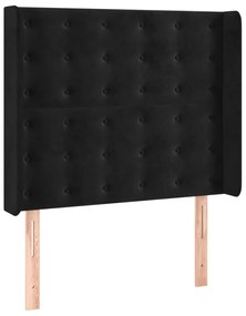 vidaXL Κρεβάτι Boxspring με Στρώμα &amp; LED Μαύρο 80x200 εκ. Βελούδινο