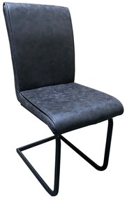 Καρέκλα Τραπεζαρίας ArteLibre ESTRELLA Γκρι/Μαύρο PU/Μέταλλο 43x56x95cm