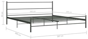 vidaXL Πλαίσιο Κρεβατιού Γκρι 200 x 200 εκ. Μεταλλικό