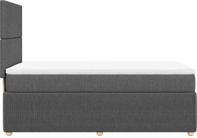 vidaXL Κρεβάτι Boxspring με Στρώμα Σκούρο Γκρι 90x200 εκ. Υφασμάτινο