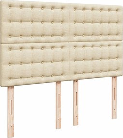 vidaXL Κρεβάτι Boxspring με Στρώμα Κρεμ 140x200 εκ. Υφασμάτινο