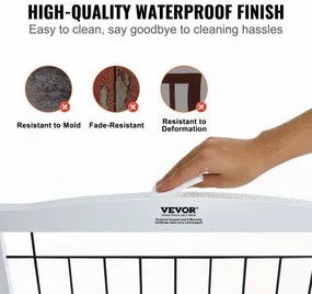VEVOR Free Standing Dog Gate 32x96.5 inch Freestanding Pet Gate Foldable White