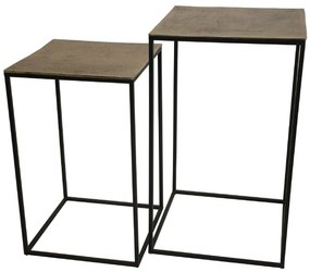 Τραπεζάκι ArteLibre Χρυσό Αλουμίνιο 45x45x70cm Σετ 2Τμχ-05152638