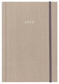 Next ημερολόγιο 2025 fabric ημερήσιο δετό μπεζ με λάστιχο 14x21εκ.  τμχ.