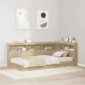 vidaXL Κρεβάτι Βιβλιοθήκη Σονομά Οξιά 75x190 εκ, Φτιαγμένο από Ξύλο