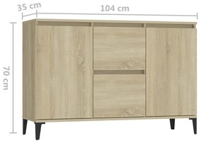 vidaXL Μπουφές Sonoma Δρυς 102 x 35 x 70 εκ. από Επεξεργασμένο Ξύλο