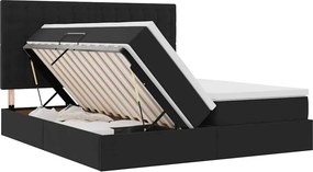 vidaXL Κρεβάτι Αποθήκης Μαύρο 180 x 200 cm Βελούδο