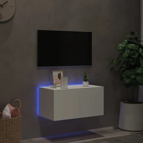 vidaXL Έπιπλο Τοίχου Τηλεόρασης με LED Λευκό 60x35x31 εκ.