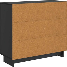 vidaXL Πλαϊνό γραφείο Μαύρο 89 x 34,5 x 80 εκ Επεξεργασμένο Ξύλο