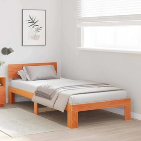 vidaXL Σκελετός Κρεβατιού Καφέ 90 x 190 cm Μασίφ ξύλο πεύκου