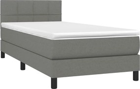 vidaXL Κρεβάτι Boxspring με Στρώμα Σκούρο Γκρι 80x200 εκ. Υφασμάτινο