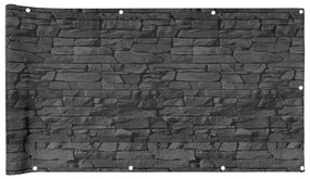 vidaXL Περίφραξη Μπαλκονιού Σχέδιο Ledge Stone Γκρι 700x120 εκ. PVC