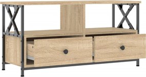 vidaXL Έπιπλο Τηλεόρασης Sonoma Δρυς 90x33x45 εκ. Επεξ. Ξύλο/Σίδερο