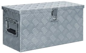 vidaXL Κουτί Αποθήκευσης Ασημί 61,5 x 26,5 x 30 εκ. Αλουμινίου
