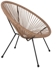 ΠΟΛΥΘΡΟΝΑ ACAPULCO Τ. ΦΩΛΙΑ ΜΕΤΑΛΛΟ ΜΑΥΡΟ ΜΕ TWISTED WICKER  70x73x79 εκ.